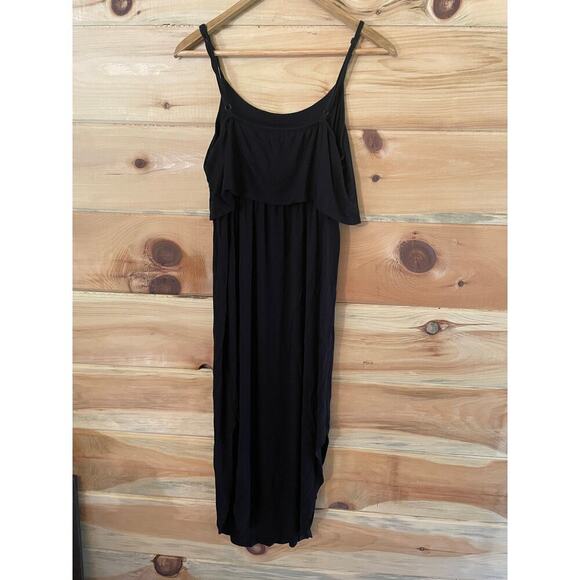 Lilbetter womens black maxi dress. side slits. size small. - Picture 5 of 7